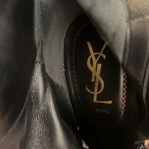YSL suede platform boots